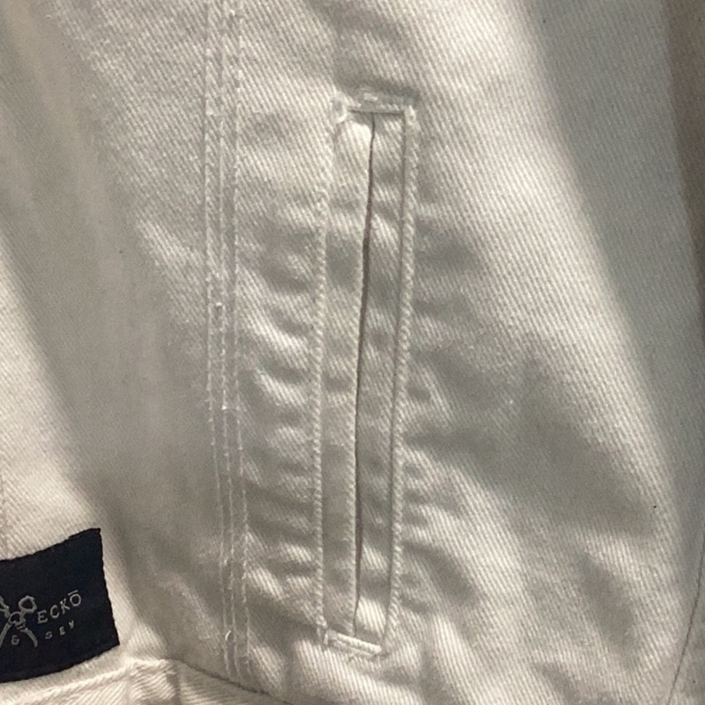 New  Wot MarcEcko Cut & Sew  Denim Hoodie White And Gray Jacket . - Picture 7 of 10